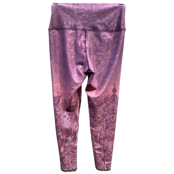 Evolution And Creation Elephant Mandala Floral Whimsical Purple Leggings Size M - Picture 4 of 10